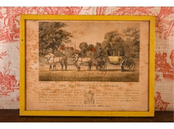 Antique Hand-Colored Print 'Gen. Washington's Carriage'