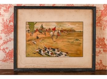 Cecil Alden Antique Hand-colored Print 'The Fallowfield Hunt Full Cry'