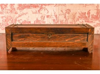 Antique Tiger Oak Wine Bottle Presentation Case