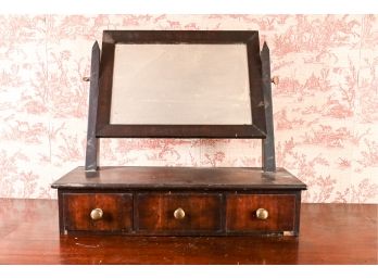 Antique Dresser Top Mirror With Three Drawers