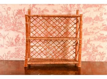 Vintage Wicker Floor-standing Shelf Unit