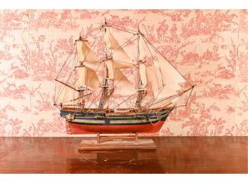 Wooden Model Replica Of The Whaler Charles W. Morgan