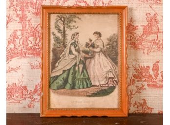 Antique Hand-Colored French Fashion Print