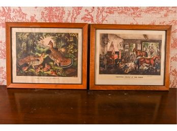 Pair Of Currier & Ives Lithographs Depicting Rural Life