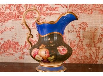 Hand Painted Antique Ewer Or Water Pitcher