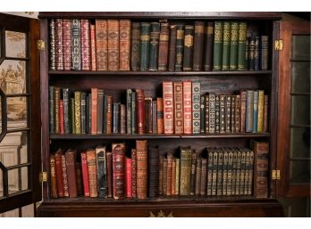 Extensive Collection Of Leather Bound, Many Antique, Books