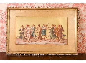 Greek Classical Gilt Framed Print, Apollo & Nine Muses