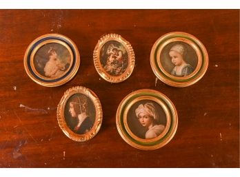 Grouping Of Diminutive Renaissance Reproduction Portrait Paintings