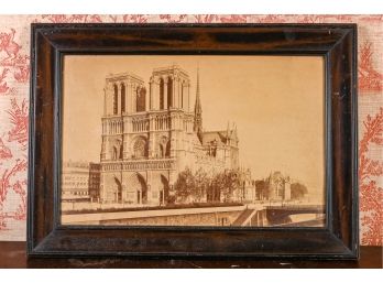 Antique Photograph Of Notre Dame Cathedral, Paris