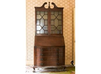 Antique Chippendale Style Breakfront Cabinet