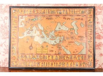 Framed 1926 'Child's Map Of The Ancient World'