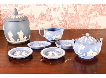 Collection Of Blue Wedgwood Jasperware