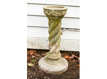 Antique Cast Concrete Birdbath