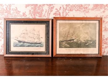 Pair Of Antique Maritime Etchings