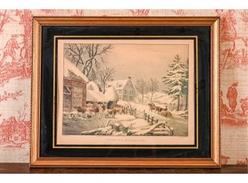 Currier & Ives 'Winter Morning' Print