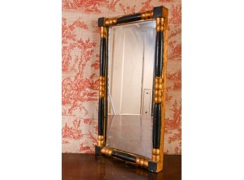 Antique Mirror With Ornate Gold And Black Frame