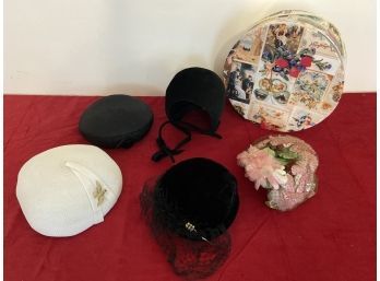 Assorted Ladies Hats And Hat Box