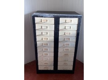 20 Drawer Vintage Metal Filing Cabinet 24x16x37 Great Storage Unit, Collection Holder, Papers