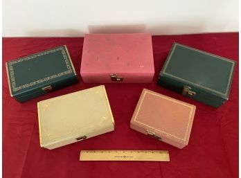 Five Vintage Jewelry Box Collection