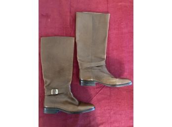 Etienne Aigner Leather Boots Size 8M 15 High In Original Bag