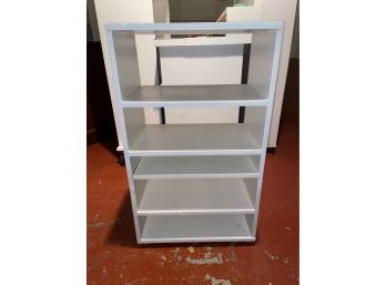 White Shelving Unit On Wheels 21.5x12.5x37