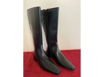 Black Leather Boots 8.5M Brand New