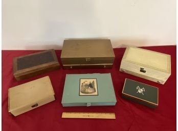 Six Jewelry Box Collection Mele Wood And Vintage