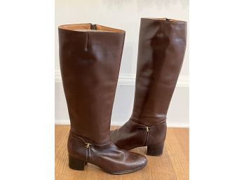 Julianelli Brown Leather Boots Made For Saks Fifth Avenue Size 9 M