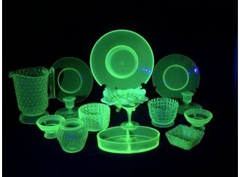 Depression Glass Uranim Vaseline  Collection