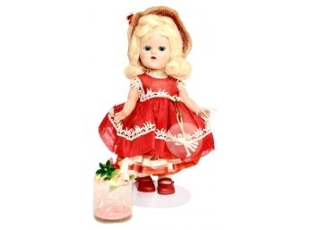 Painted Lash Ginny Vogue Red Dress Doll With Stand