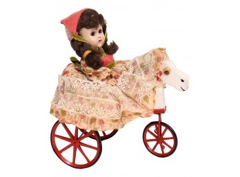 Ginny Vogue Doll On A Wooden Horse Bicycle