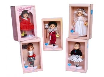 Collection Of Five Ginny Vogue Dolls: Fashion Ginny, Americas Sweetheart, Harlequin, Flapper And Bride