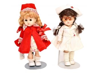 Pair Of Ginny Vogue Dolls - Red Riding Coat And Nurse