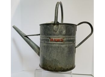 Vintage HAWS 2 Gallon Long Reach Galvanized Watering Can- Original Decals- No Rust