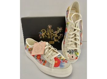 New In Box Rifle Paper Company Women's Keds Size 7 White Floral Botanically Inspired Sneakers