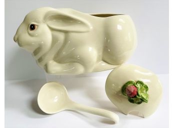 Vtg Metlox Rabbit Soup Tureen With Ladle & Lid No Issues