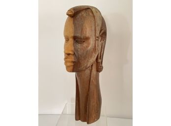 Genuine Hand Carved Kenya Head Sculpture- Young Male Africa Tribal Warrior