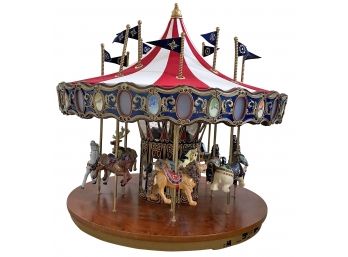 2013 Mr. Christmas Grand Flag Carousel And Adapter Plays 20 Christmas And Classic Songs Tested Working