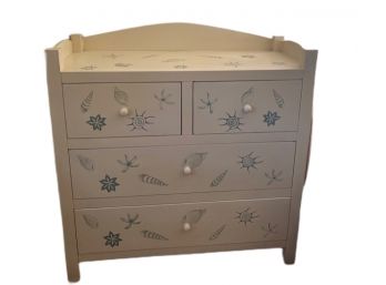 Custom Painted Dresser  Ecru Shell Motif 4 Drawer Dresser 38 In. X 38 In. X 17 In Depth (READ DESCRIPTION)