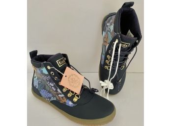 New With Tags Rifle Paper Co. Navy Blue High Top Floral Botanically Inspired Women's Sneakers Size 7