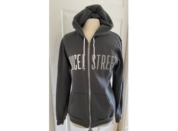 Bruce Springsteen And The E Street Band Gray Full Zip Fleece Hoodie F497 Screen Printed Size M