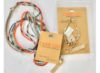 NWT Designer Chan Luu Ethical Fashion International Bracelet 6 1/2'  & Necklace 40' Length Kenya