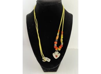 NEW Retail $195 From Peyote Bird Trading Beads Necklace Beautiful Sterling Arrowhead With Coral