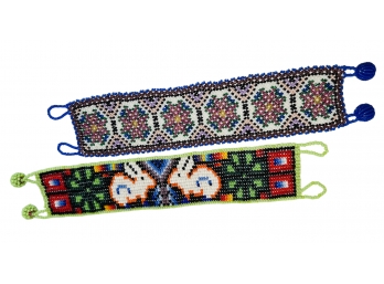 2 Newer Huichol Beaded Bracelets