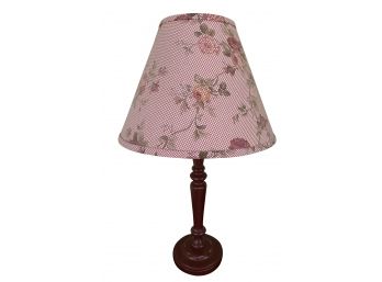 Homestead Shoppe Lapaz Indiana Faux Wood Burgundy Accent Lamp Shabby Chic Lampshade 28 In. Height