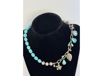 Beautiful!!!PBD Peyote Bird Designs Turquoise & Charms Necklace