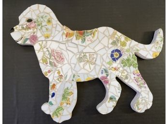 Signed Libby Denenber Wishflower Studio New York Mosaic Tile Dog Wall Art 14 In. X 11 In.