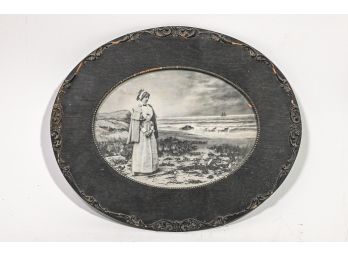 Antique Photographic Print, Woman By The Seashore