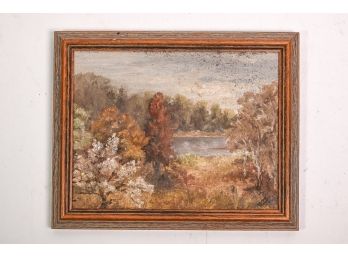 Antique Diminutive Signed Landscape Painting