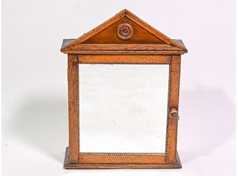 Antique Victorian Oak Medicine Cabinet